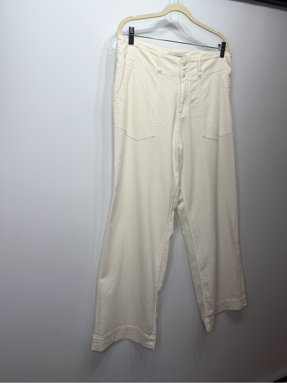 Liverpool Los Angeles Hannah Flare Cream Wide Leg Pants Size 10/30 Lyocell Blend - Picture 4 of 13